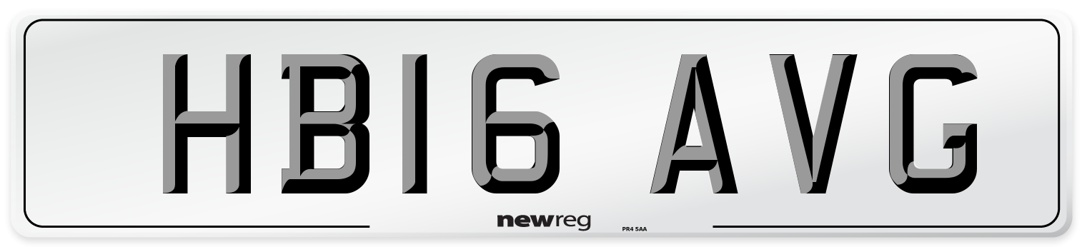 HB16 AVG Number Plate from New Reg